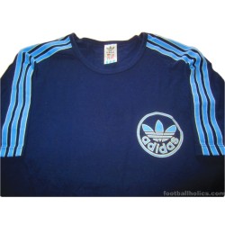 1980s Adidas Vintage Trefoil Navy Blue T-Shirt