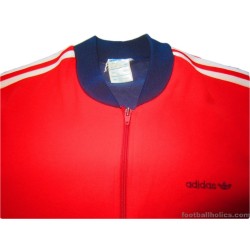 1980s Adidas Red & Navy Blue Tracksuit Top
