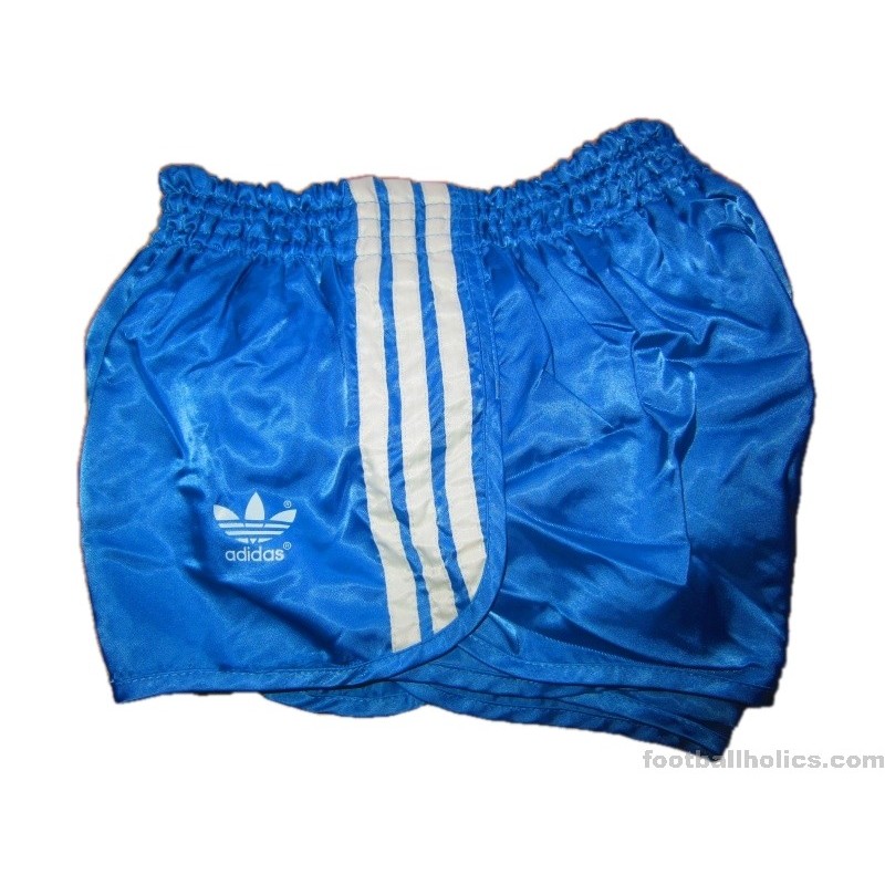 1980s Adidas Vintage 'Trefoil' Light Blue Nylon Shorts