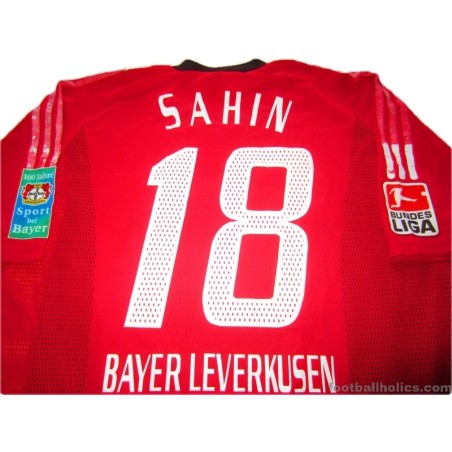 2003/2004 Bayer Leverkusen Match Worn Sahin 18 Centenary Home