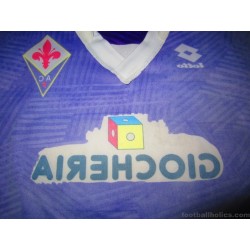 Match worn/issued Fiorentina home shirt 1992-1993 by #5 (Faccenda)