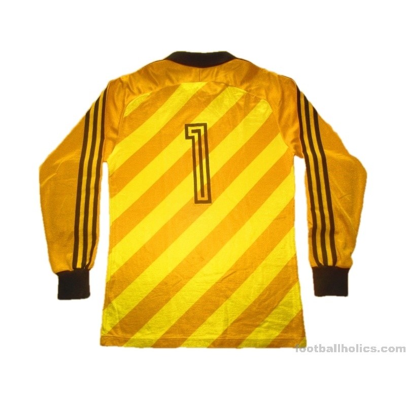Vintage Adidas 80s 90s Goalie Goalkeeper Jersey Yellow #1 UVA Virginia Team  XL