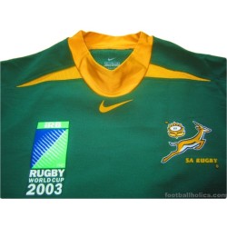 2003 South Africa Springboks 'World Cup' Player Issue Home