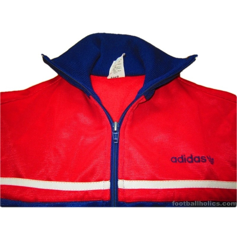 1980s Adidas Navy & Red Tracksuit Top