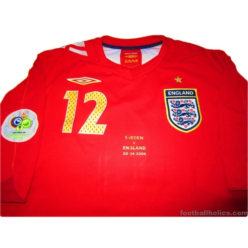2006 England 'World Cup' Match Worn Campbell 12 Away (vs. Sweden)