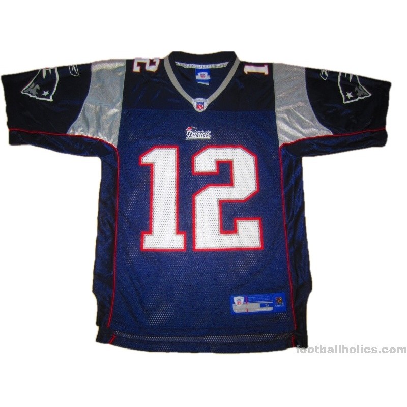 TOM BRADY #12 New England Patriots Mens Small NFL Sewn On Field Home Jersey  EXC