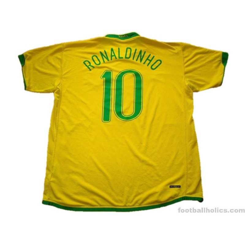 Brazil Home 2006 Shirt – Ronaldinho #10 Retro Jersey | Adapted Design  Vintage Style