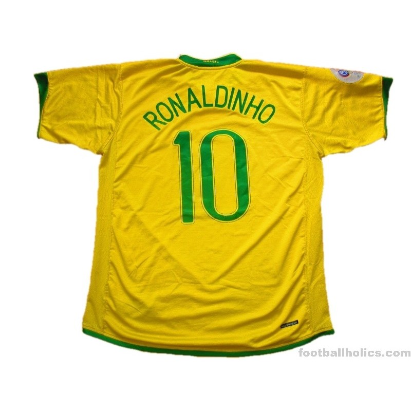 2006-08 Brazil Ronaldinho 10 Home Shirt