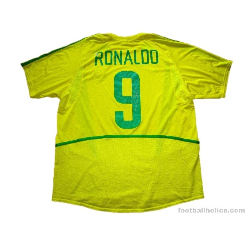 2002-04 Brazil home jersey (#9 RONALDO) - M • RB - Classic Soccer Jerseys