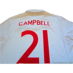 2009-10 England U-21 Match Issue Campbell 21 Home Shirt