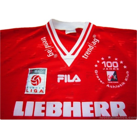 2001-02 Grazer AK Match Worn Ceh 7 Centenary Home Shirt