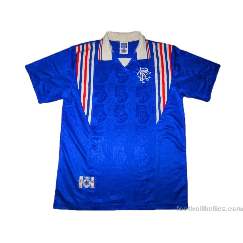 Retro 96/97 Rangers home Soccer Jersey - Kitsociety