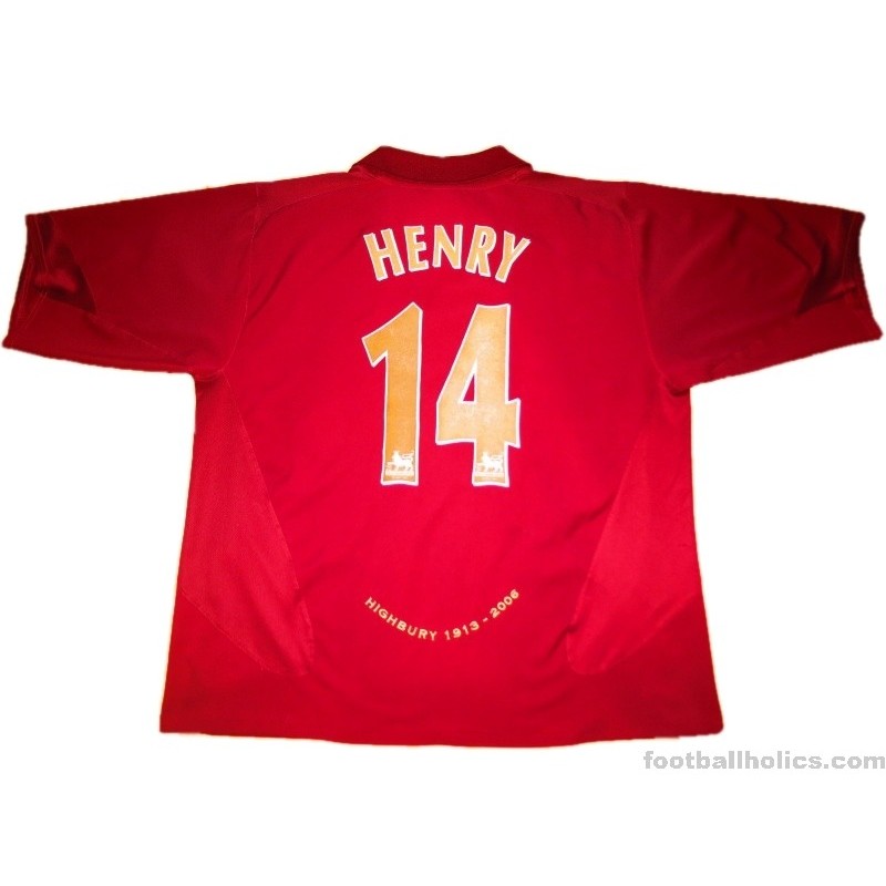 Henry 14 for Retro Shirt 2005-2006 Arsenal Home Red Vintage Soccer Jersey