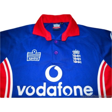 England Cricket Admiral 2000 Shirt S Jersey Vintage Red/Blue Vodafone