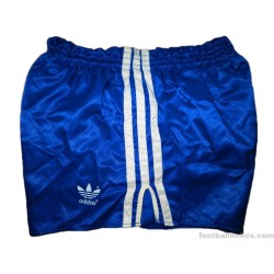 1980s Adidas Vintage 'Trefoil' Blue Nylon Shorts