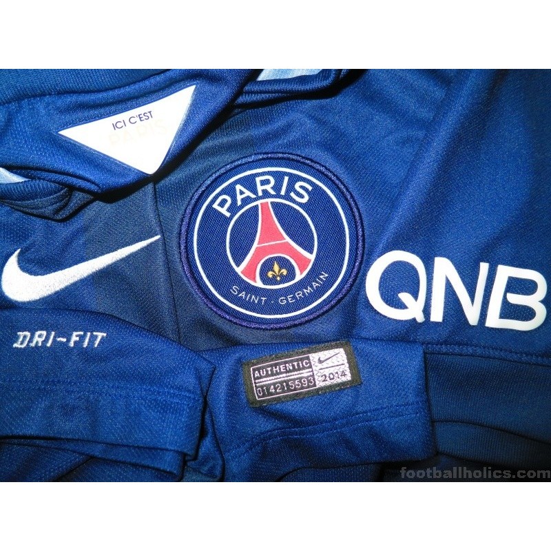 2014 AUTHENTIC Nike Paris St-Germain PSG player issue jersey medium No  Sponsors