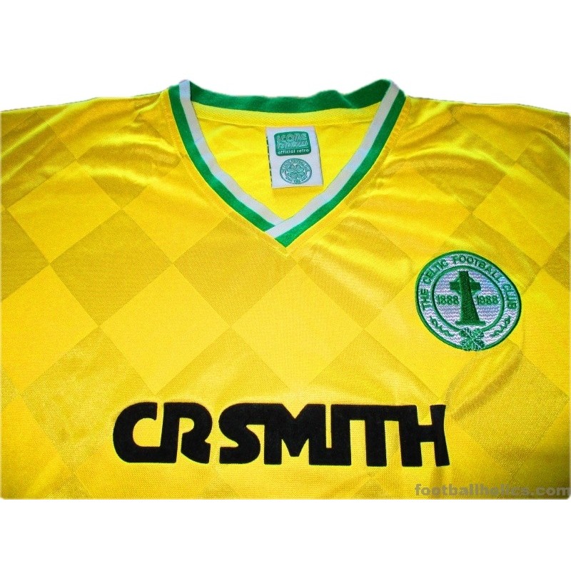 Retro Replica Celtic 1988 1989 Soccer Jersey Football Shirt Size L Yellow
