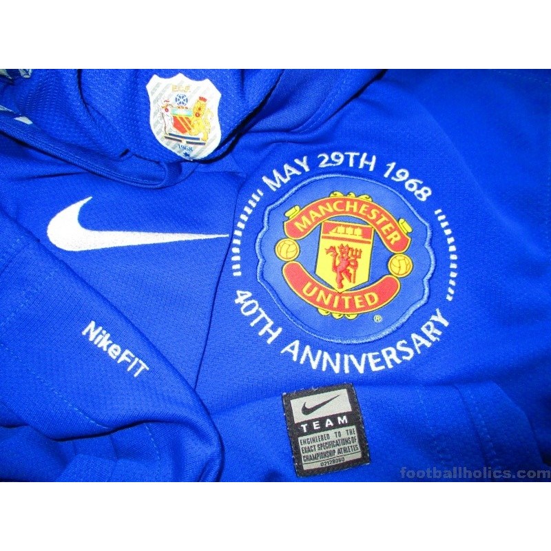 In stock Listing:Vintage Nike Manchester United Aig Blue Kit Jersey (40th  years anniversary)