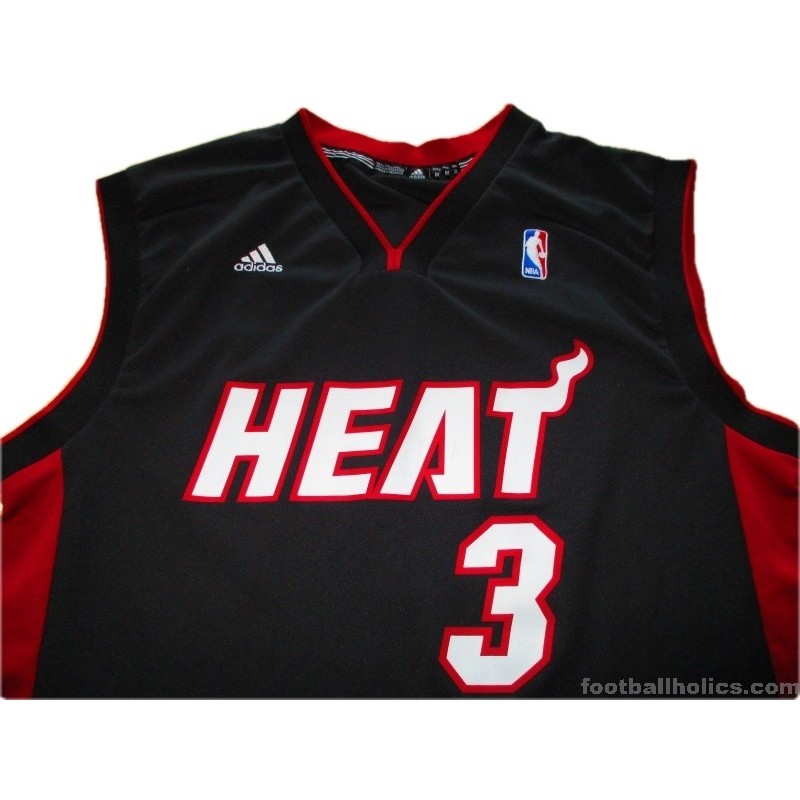 Miami Heat Dwayne Wade Adidas Basketball Jersey Black & Red Color