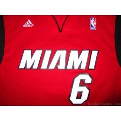 LeBron James Signed Miami Heat Authentic Adidas Red Alternate