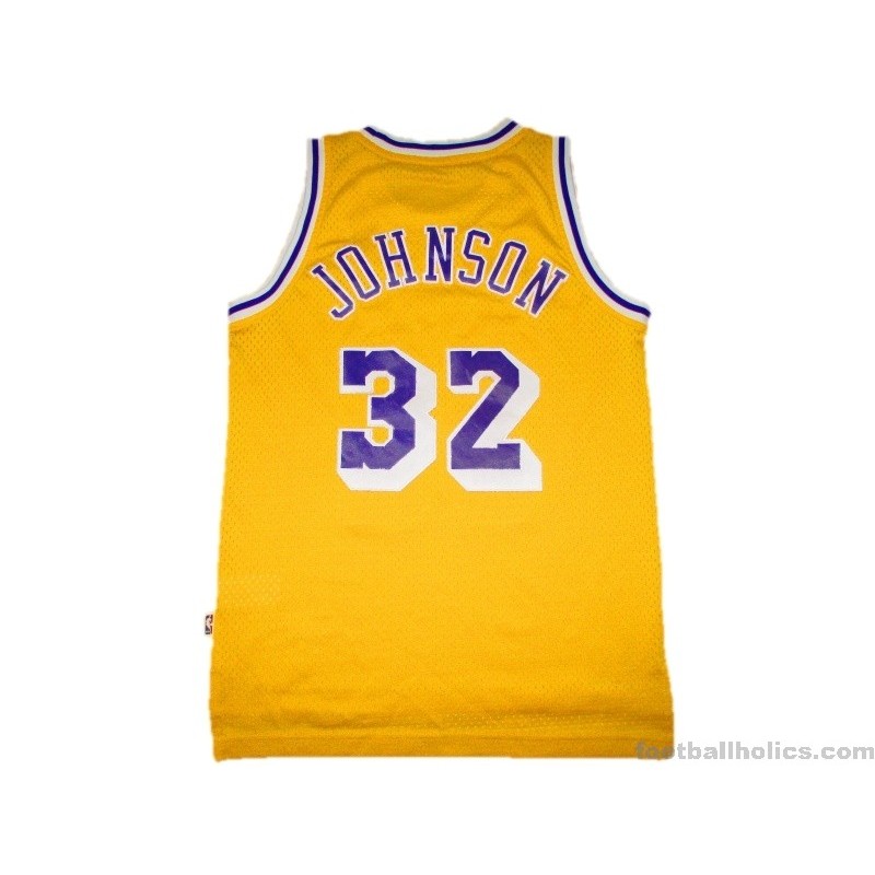 LA Lakers Magic Johnson Adidas NBA Basketball Jersey Hardwood