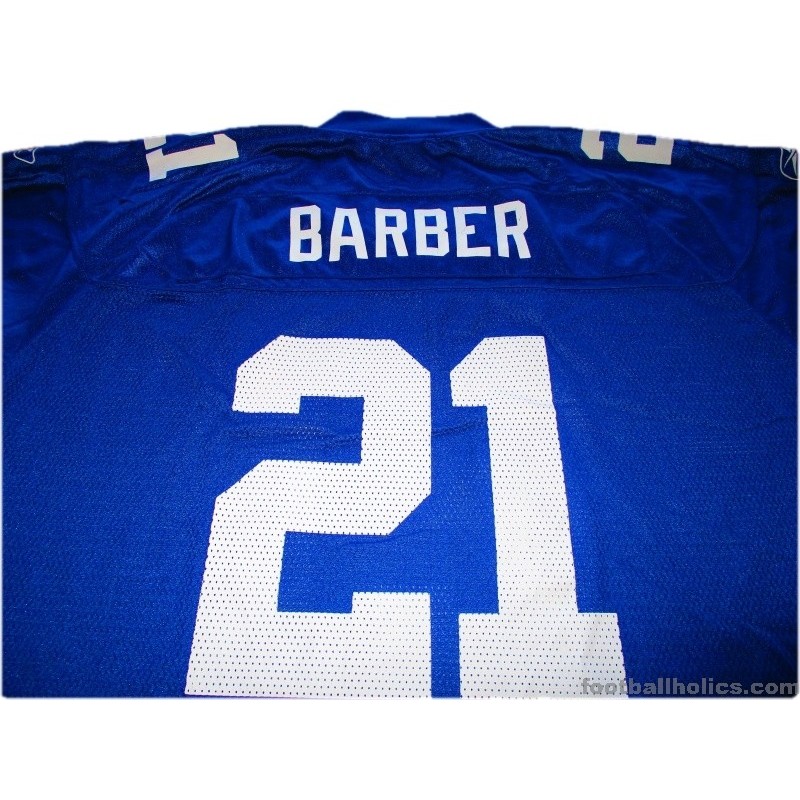 2005-06 NEW YORK GIANTS BARBER #21 REEBOK PREMIER JERSEY (HOME) XXL -  Classic American Sports