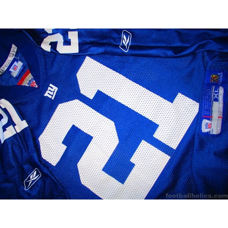 2005-06 NEW YORK GIANTS BARBER #21 REEBOK PREMIER JERSEY (HOME) XXL -  Classic American Sports