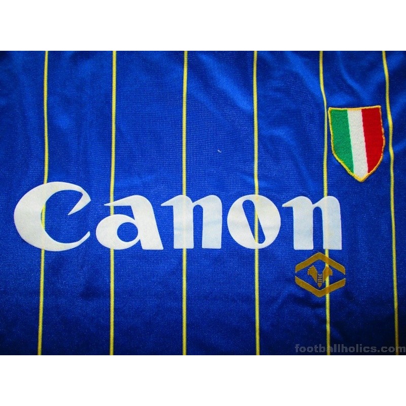 Hellas Verona 1984/1985 Canon Away #10 Di Gennaro Football Shirt Jersey  Maglia