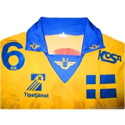 1995-96 Sweden Bandy Home Jersey Match Worn Rosendahl #6