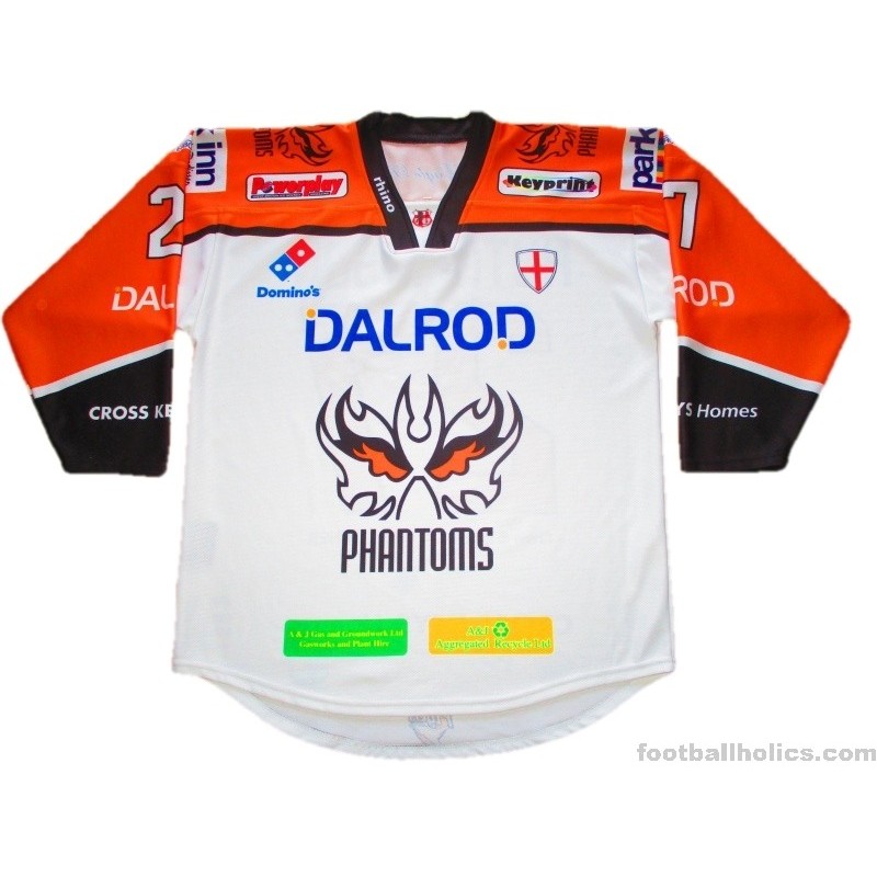 2015-16 Peterborough Phantoms 'Playoff Champions' Match Worn Levers 16 Home  Jersey