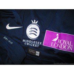 2017 Middlesex CCC Signed One-Day Cup Shirt Match Worn Robson #12