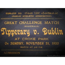 1920 Tipperary GAA (Tiobraid Árann) 'Bloody Sunday' Hogan 2 Black Jersey v Dublin GAA