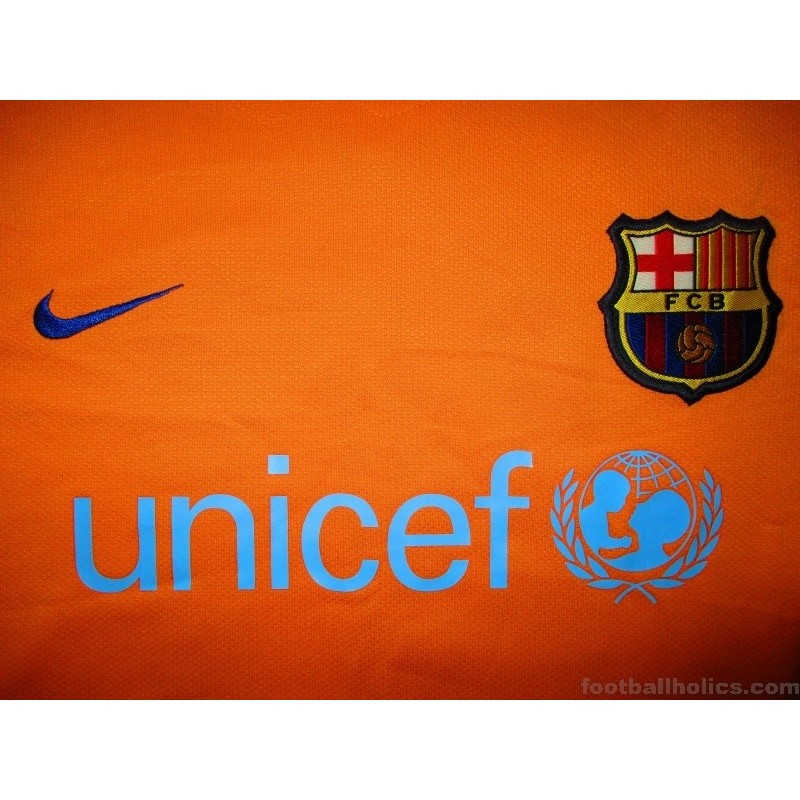 FC Barcelona jersey 2006-08 Ronaldinho 10 Football Soccer Nike Orange xl