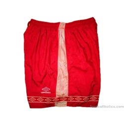 1990s Umbro Vintage Red Nylon Shorts