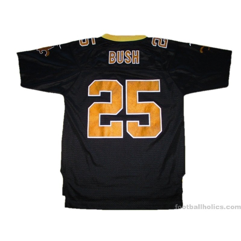 NFL New Orleans Saints Reggie Bush 25 Reebok Black Jersey Youth L 14 16