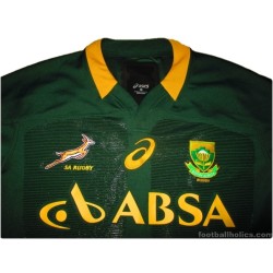 2014-15 South Africa Rugby Asics Player Issue Home Shirt