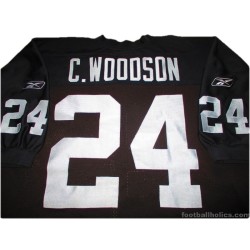 1998-2005 Oakland Raiders Reebok Authentic Home Jersey Charles Woodson #24