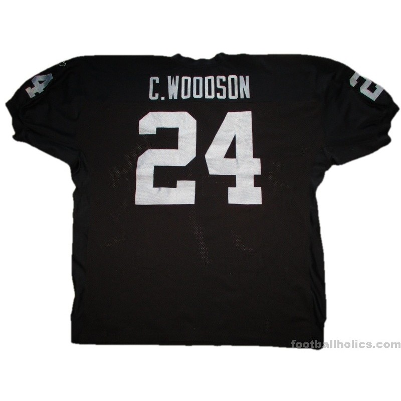 Reebok, Shirts, Reebok On The Field Oakland Raiders 24 Charles Woodson  Jersey Mens Sz 4xl 58