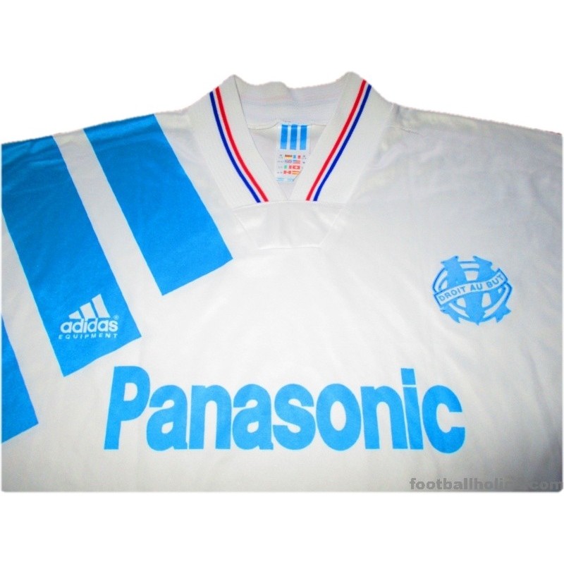 1992-93 Olympique Marseille Adidas Equipment Home L/S Shirt