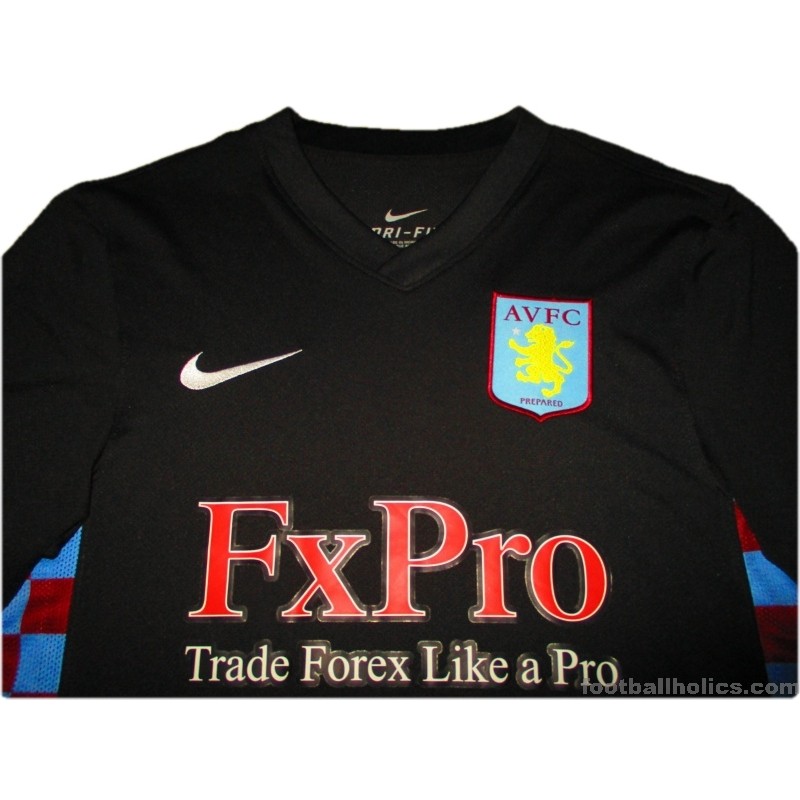 Aston Villa Away football shirt 2010 - 2011. Sponsored by FxPro