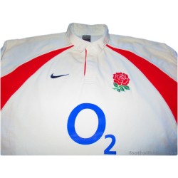 2002-03 England Rugby Nike Pro Home L/S Shirt