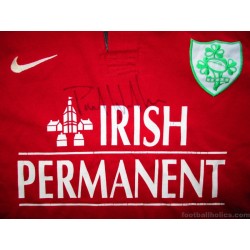 1999-00 Ireland Rugby Nike Player Issue Signed Training Shirt Paul Wallace