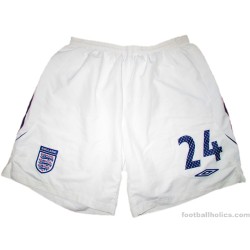 2007-09 England Umbro Match Issue Home Change Shorts #24