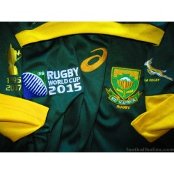 2015 South Africa Rugby Asics 'World Cup' Pro Home Shirt