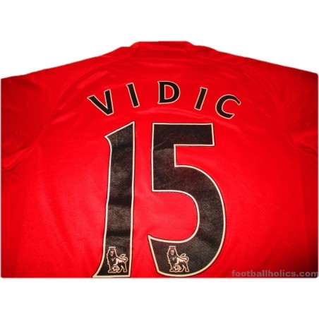 2007-09 Manchester United Nike Home Shirt Vidic #15