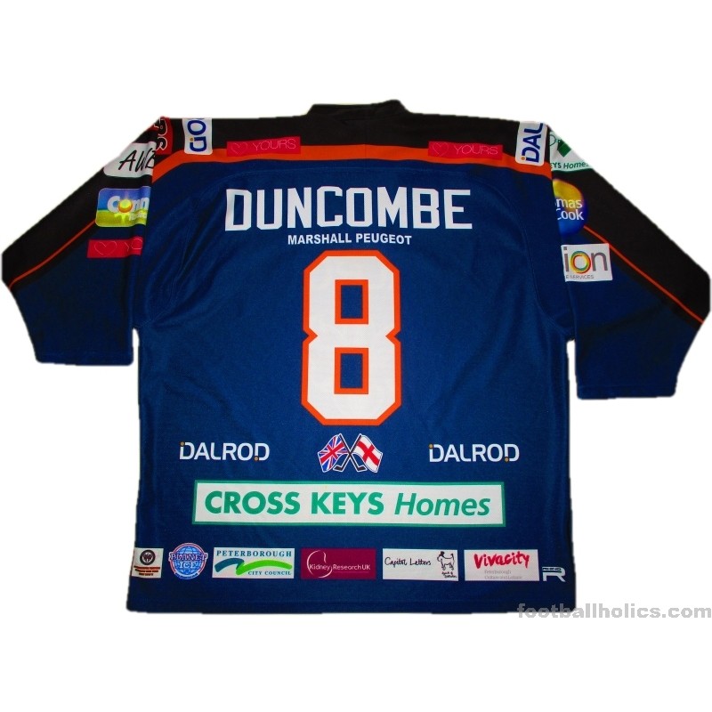 2010-11 Peterborough Phantoms Rhino Match Worn Road Jersey Duncombe #8