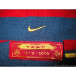 2005-06 Arsenal 'Highbury Final Salute' Nike Polo Shirt