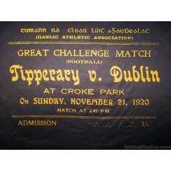 1920 Tipperary GAA (Tiobraid Árann) KB Sports 'Bloody Sunday' Black Jersey Hogan #2