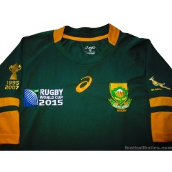 2015 South Africa Rugby Asics 'World Cup' Home Jersey