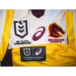 2022 Brisbane Broncos Rugby League Asics Away Authentics Jersey